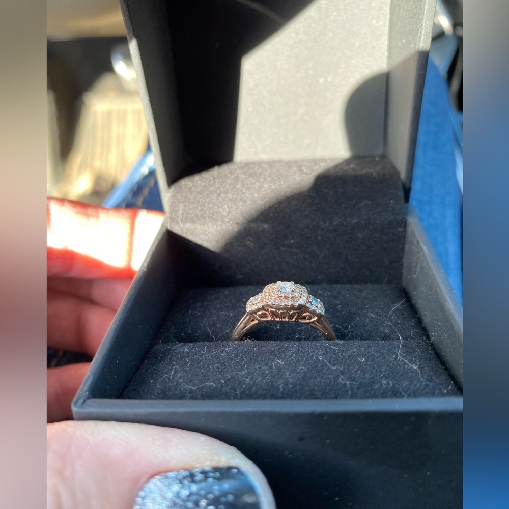 Zales past present and future ring rose gold size 7